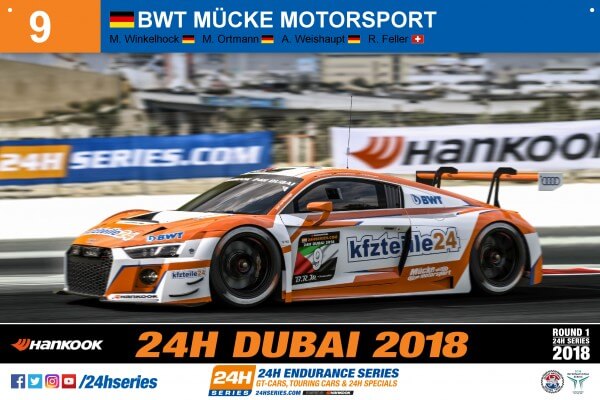 AUDI R8 LMS beim 24-Stunden-Rennen in Dubai
