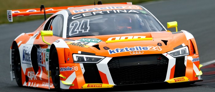 Alle Autos der ADAC GT Masters haben das gleiche Leistungsniveau, um packende Rennen zu garantieren. Audi R8 LMS