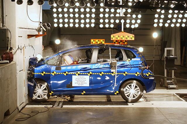 Euro NCAP verschärft aber 2018 die Kriterien, um die begehrten fünf Sterne zu erhalten. Crashtest eines Honda Fit