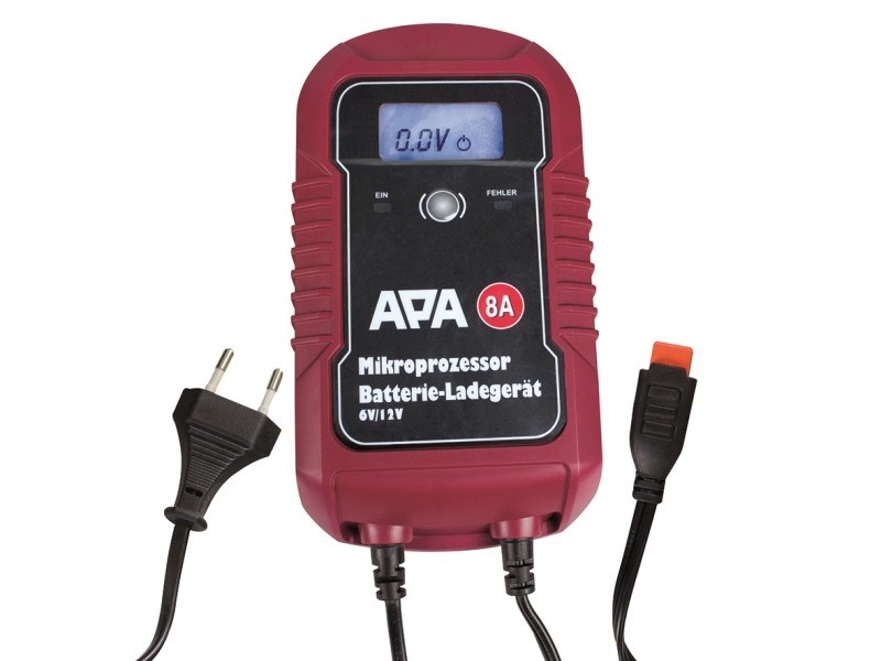 Micro-processeur chargeur de batterie de batterie 6/12 V - 8 ampères APA