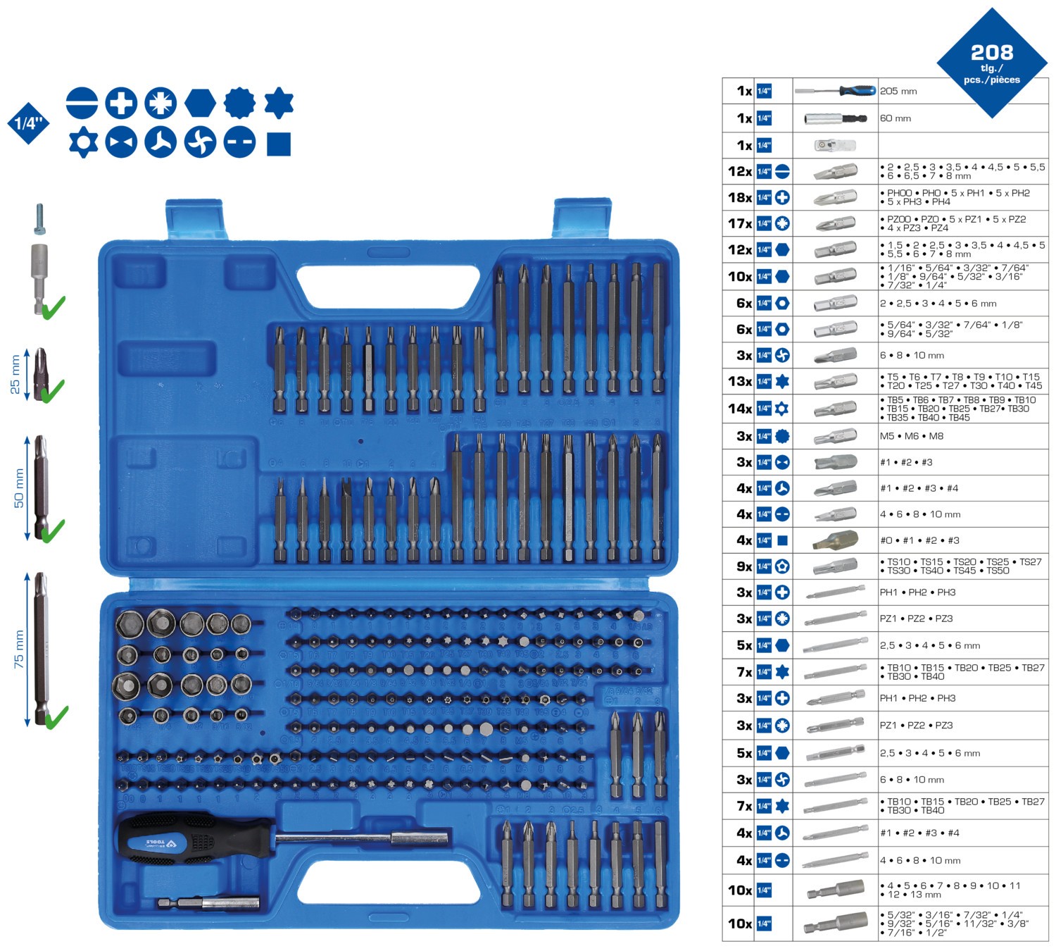 Coffret d'embouts pour tournevis BRILLIANT TOOLS