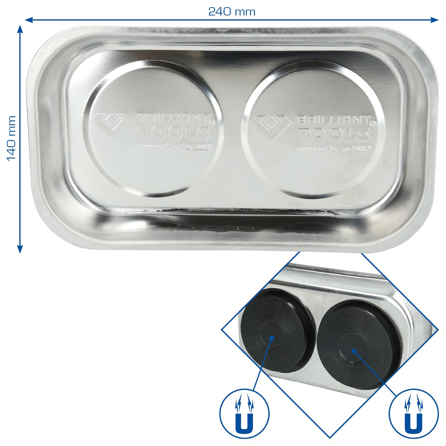 BRILLIANT TOOLS Edelstahl-Magnet-Teller (BT691165)