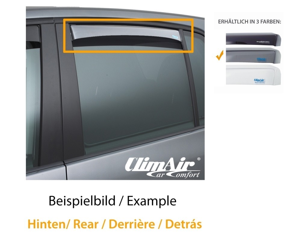 ClimAir Windabweiser Rauchgrau Fensterschacht für VW Touran
