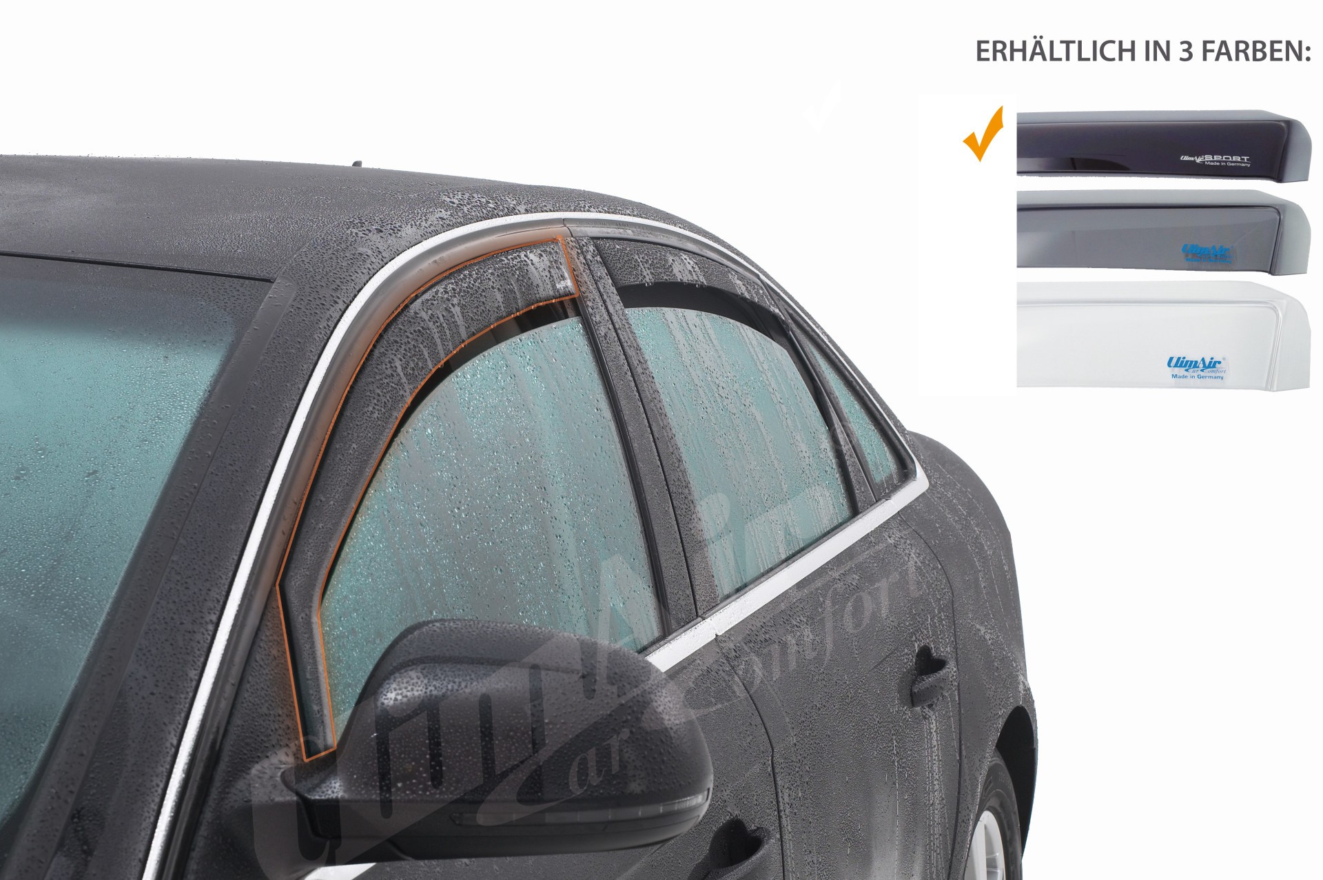 ClimAir Windabweiser Schwarz Fensterschacht für BMW 2