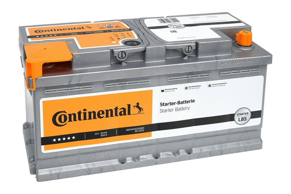 Continental Autobatterie 90Ah 12 V Starterbatterie 850 A Bleisäure Batterie Auto