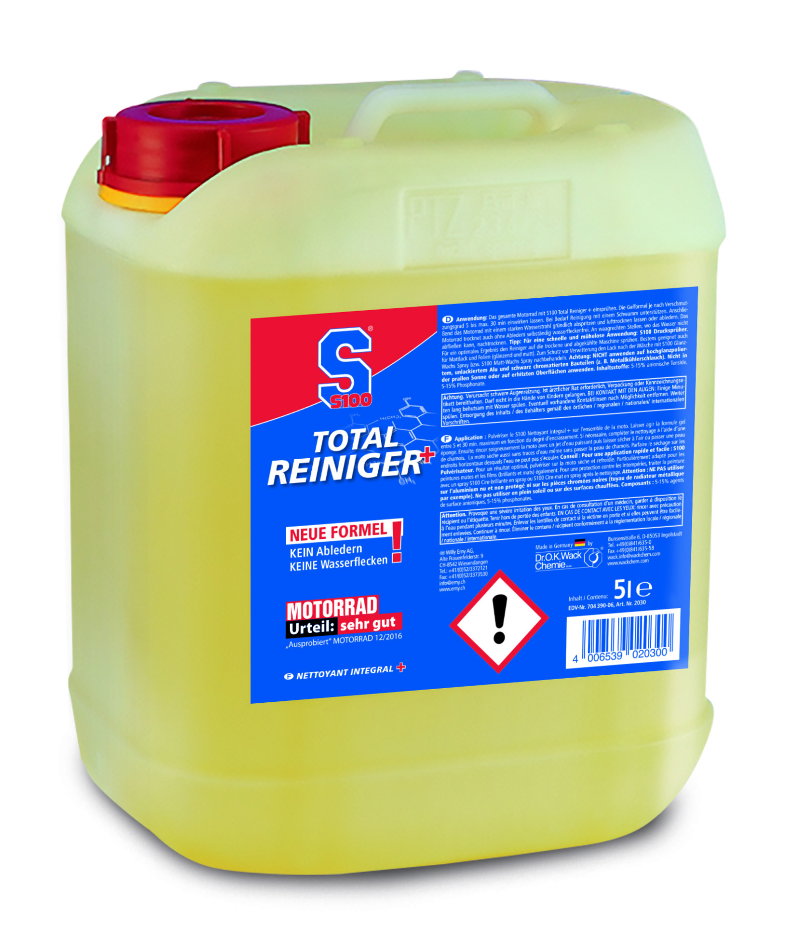 Dr O.k. Wack Chemie | S100 Total Reiniger+ (5 L) (2030) für Außen und Lack