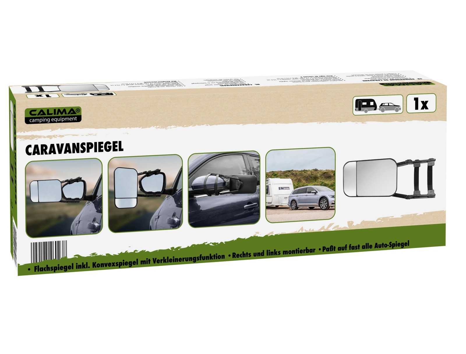 Auto Caravan Spiegel Wohnwagenspiegel mit Zusatzspiegel für toten Winkel  universell - schwarz, Außenbereich, Caravan Camping