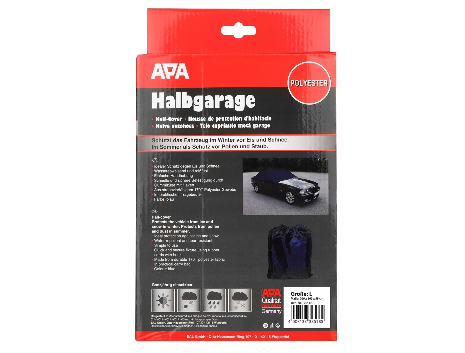 Auto Schutzgarage Nylon Halbgarage Größe XL blau passend für VW Golf VII ab  11/2012 bis 11/2019, Schutzgaragen, Zubehör, PETEX Onlineshop