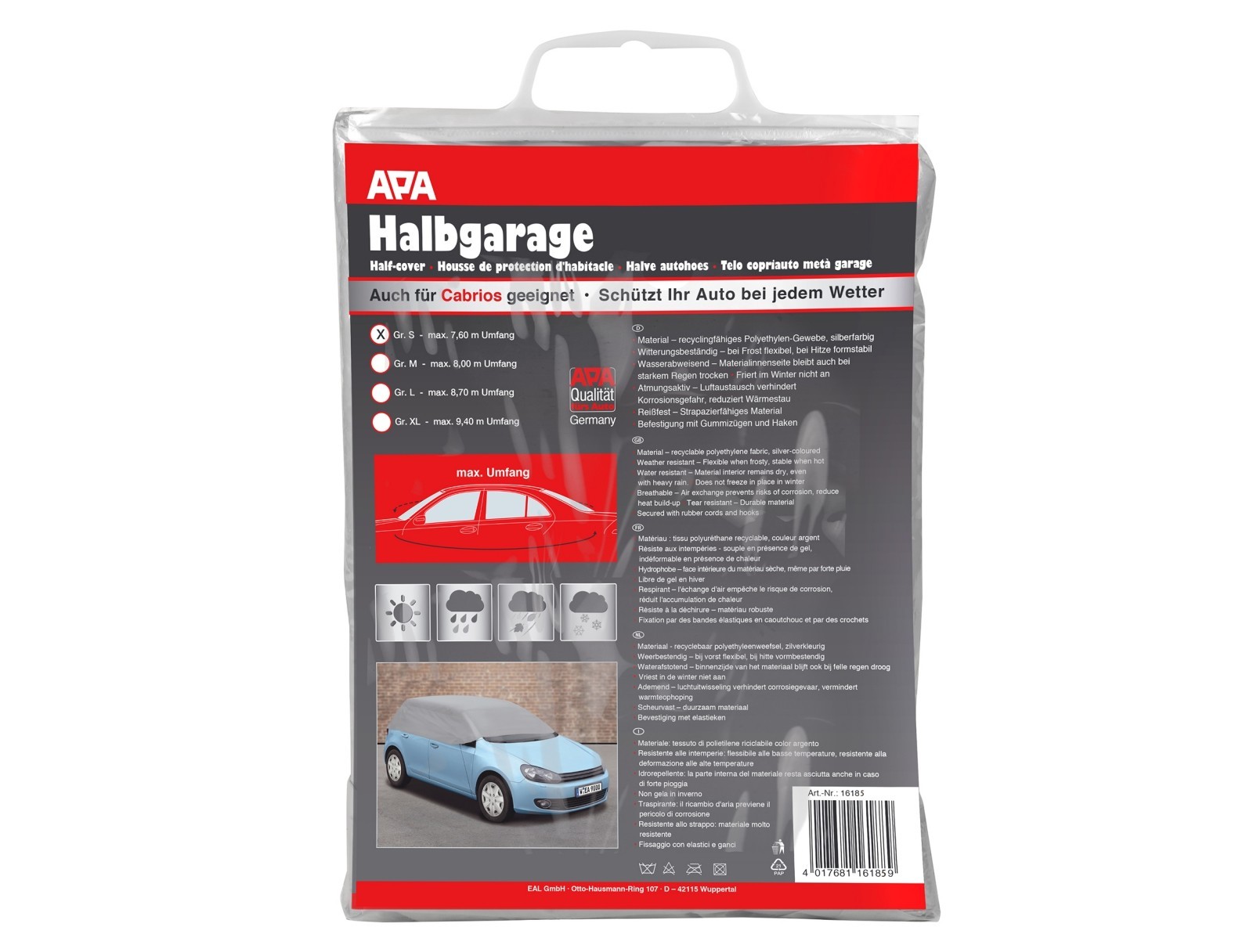 Auto Schutzgarage Nylon Halbgarage Größe XL blau passend für Seat