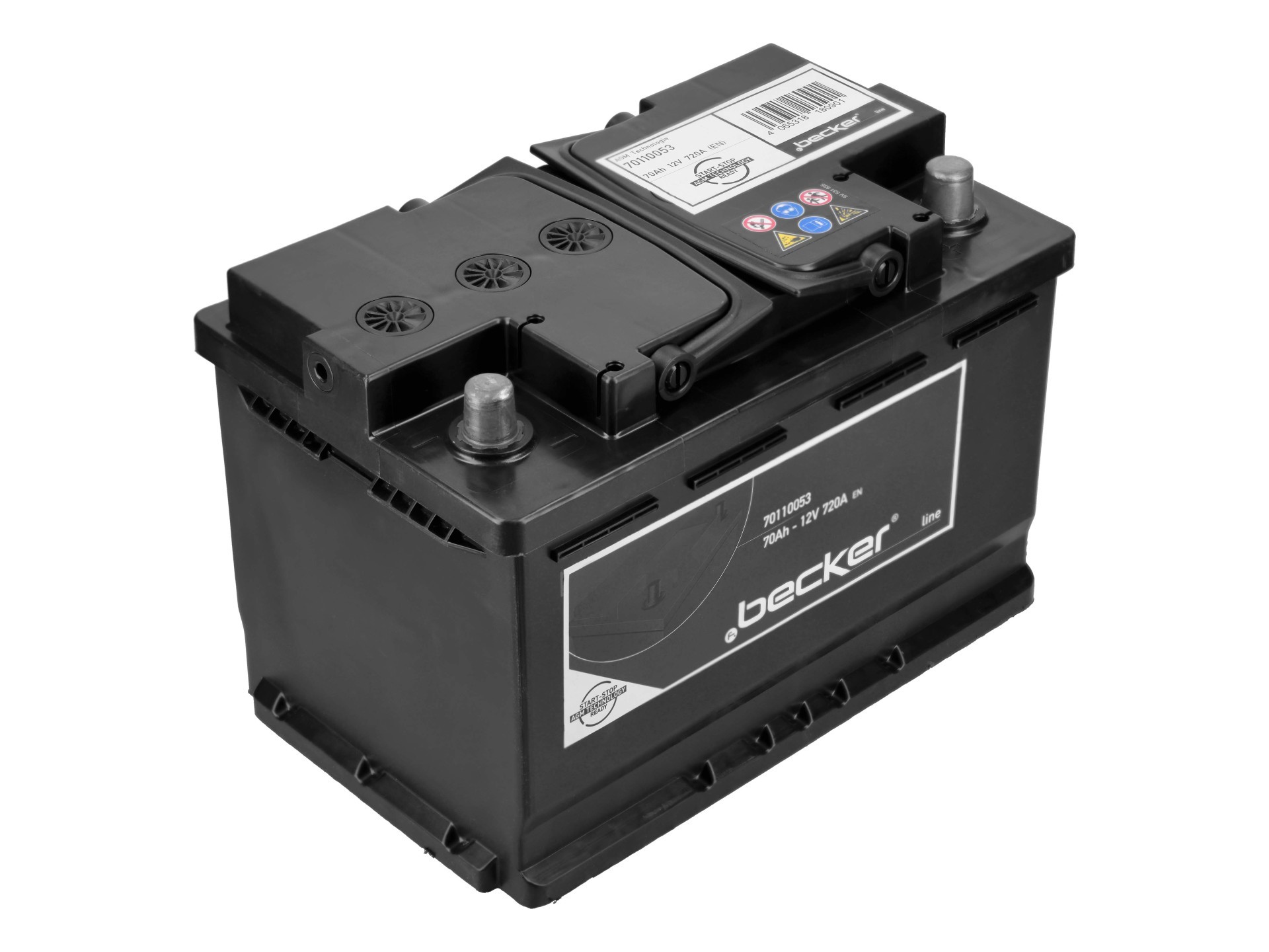 f.becker_line Autobatterie, Starterbatterie 12V 70Ah 720A 3.92L