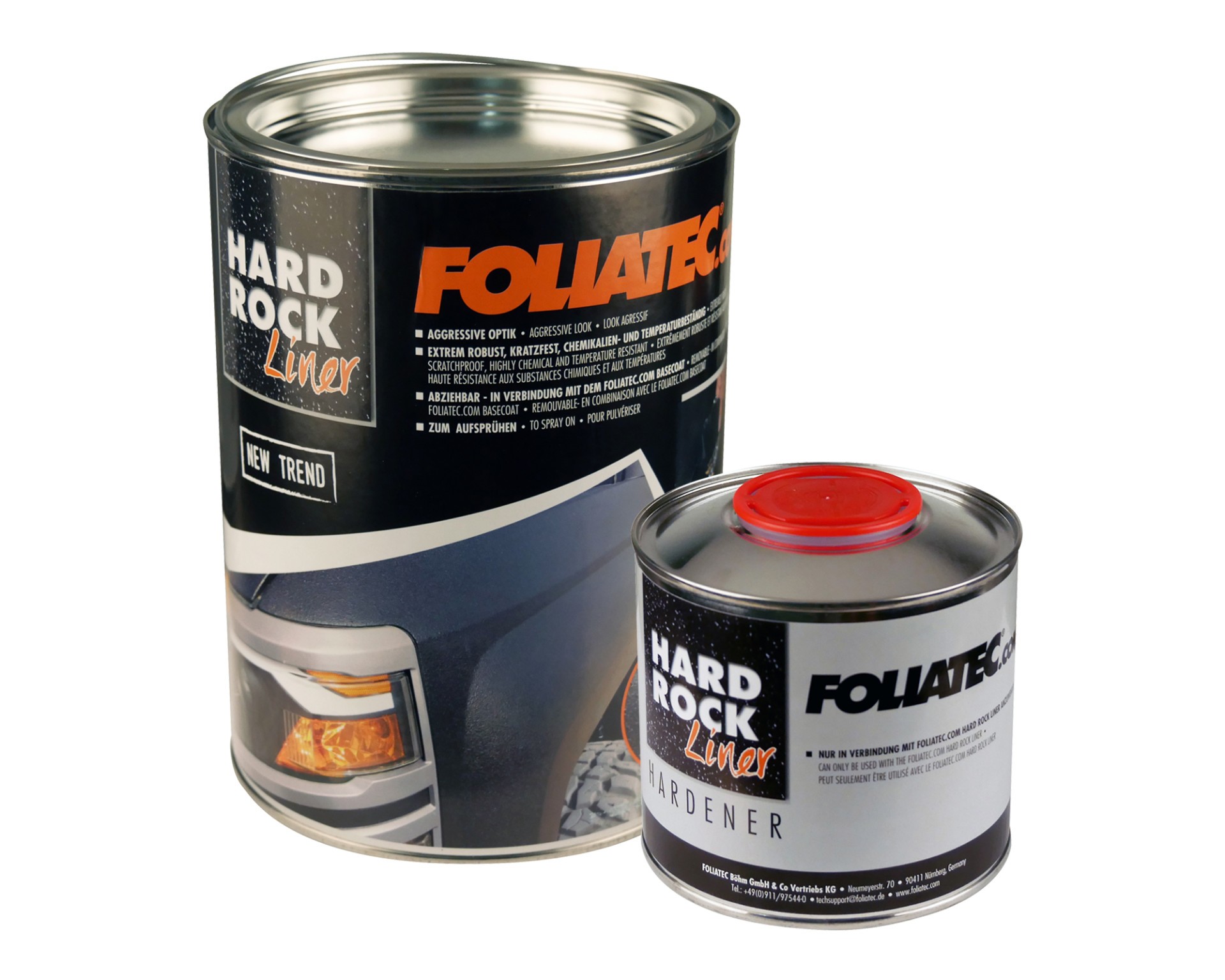 FOLIATEC Hard Rock Liner Set, schwarz Schwarz 2,5 L (2290)