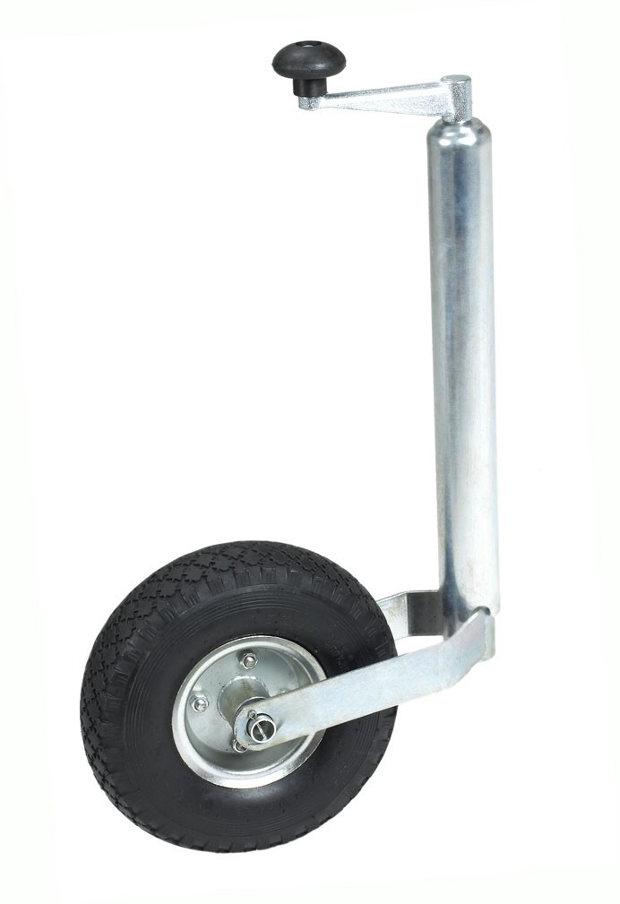 Anhänger-Stützrad mit Kurbel silber 26 x 62 cm
