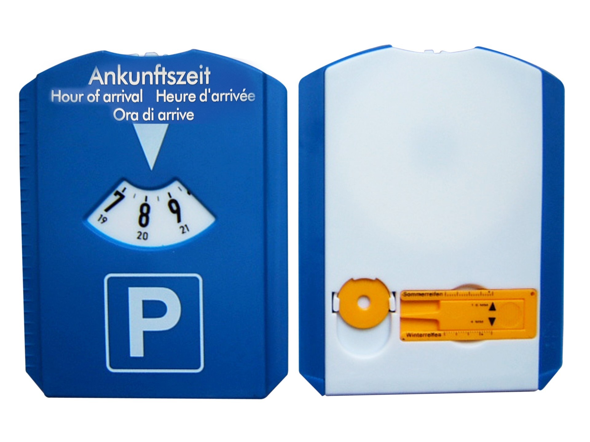 Auto Parkscheibe blau Flexible Lederoptik 11 x 15cm Parkuhr 5 Sprachen