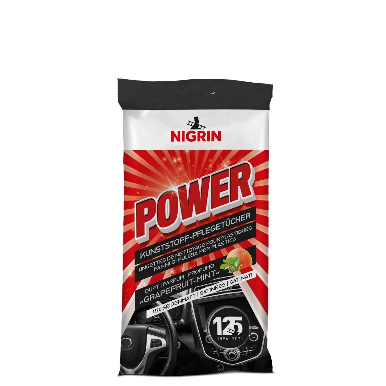 NIGRIN POWER Kunststoff-Reinigungstücher 15St kg (20726) | Cockpitspray,