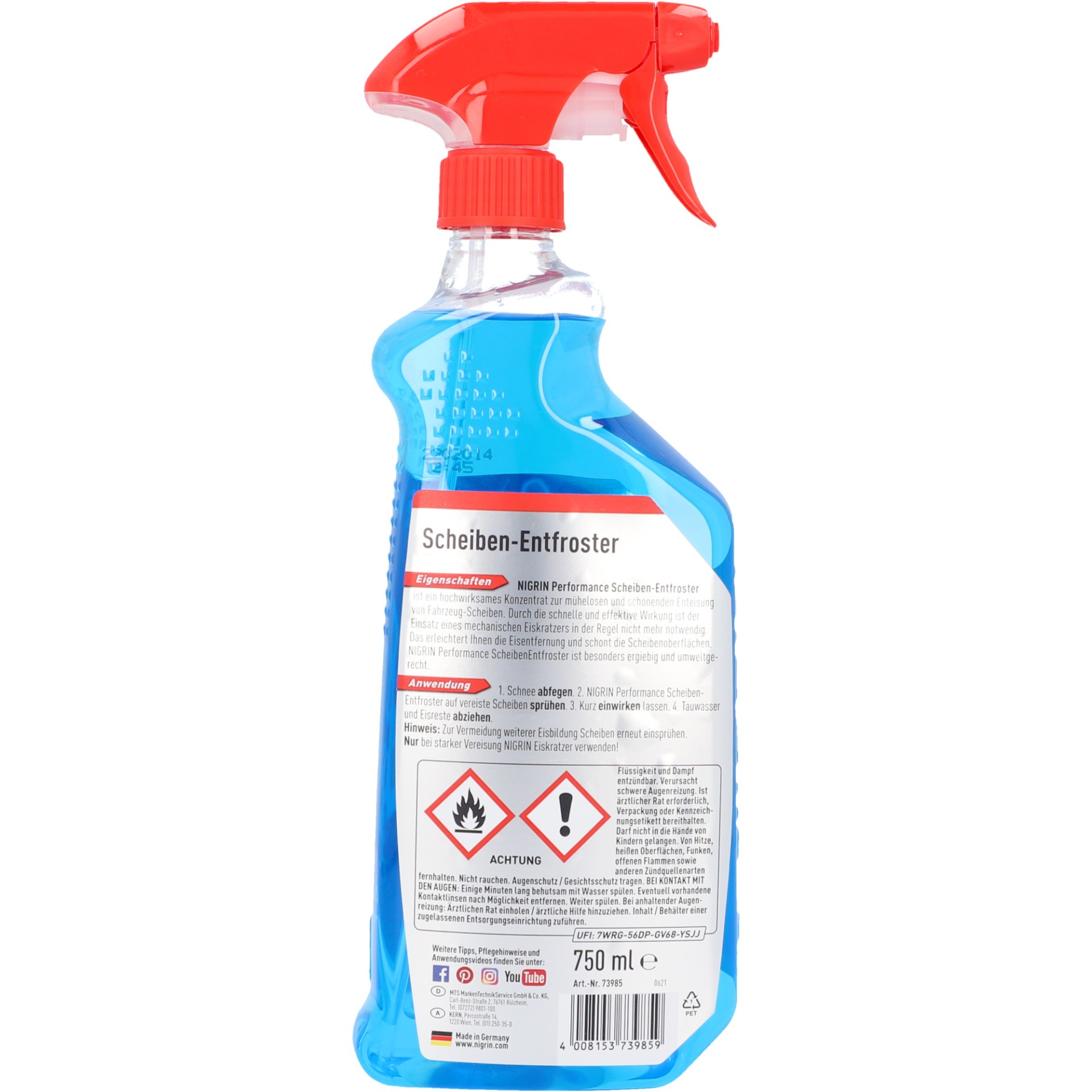 NIGRIN KFZ-Scheibenentfroster-Spray, 400 ml