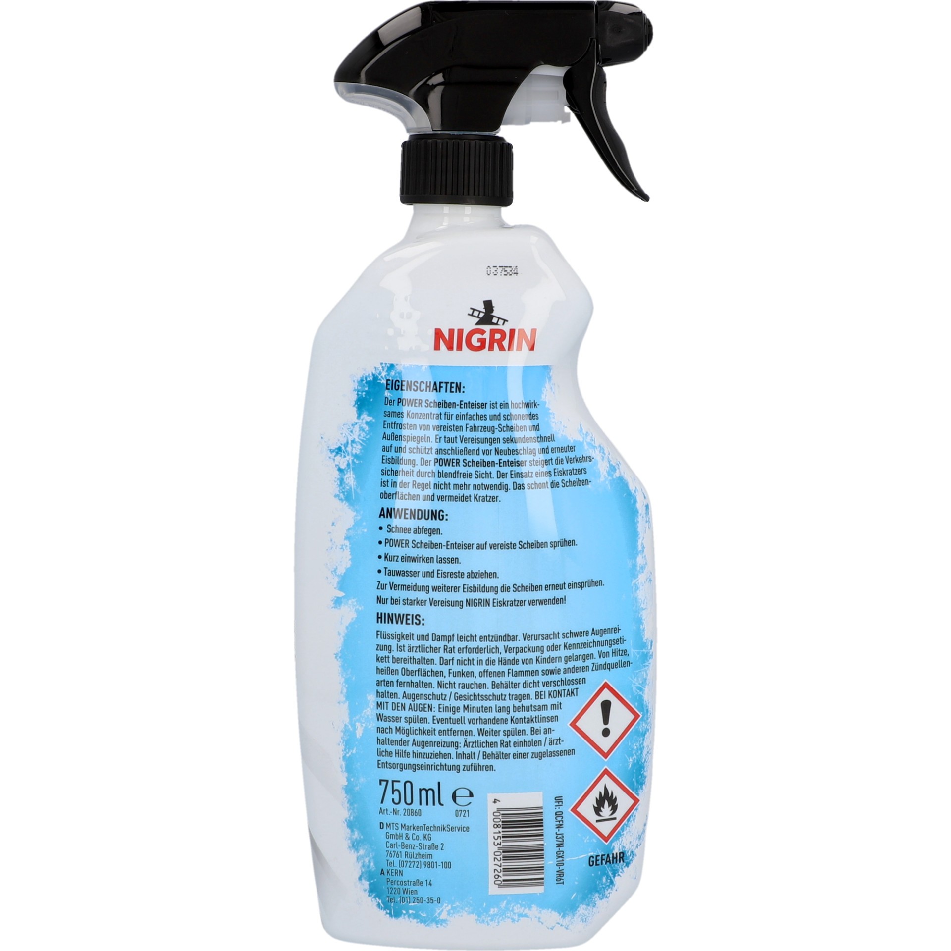 NIGRIN POWER Scheiben-Enteiser (750ml)