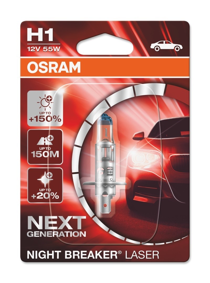 OSRAM Glühlampe, Fernscheinwerfer NIGHT BREAKER® LASER next generation 1x