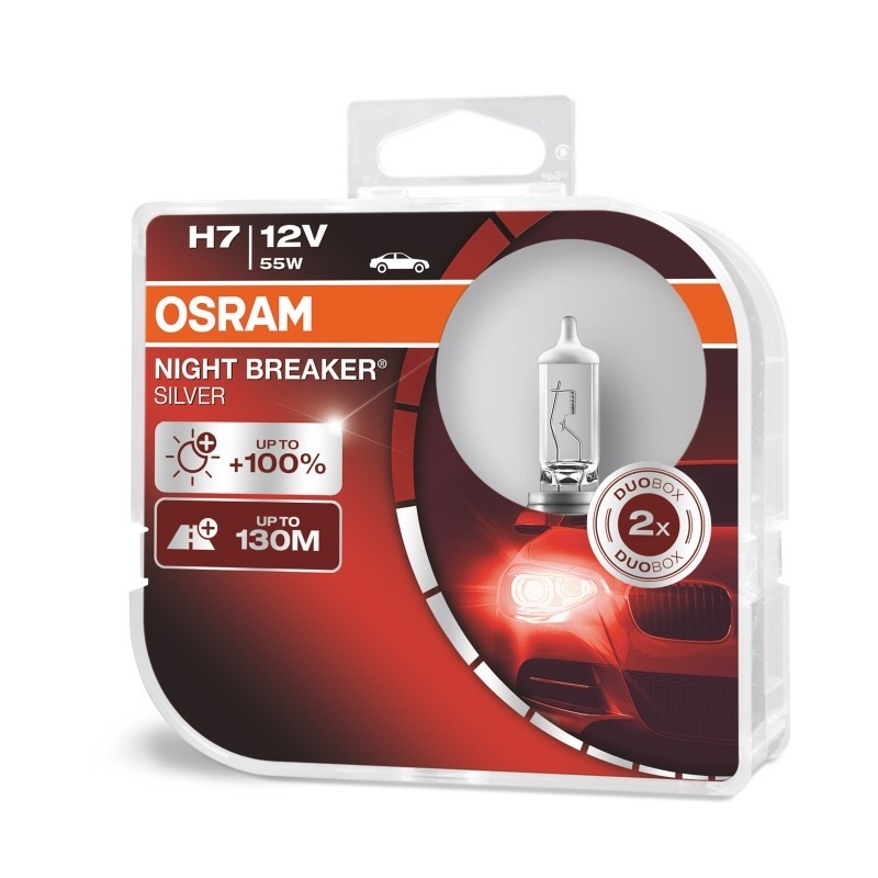 OSRAM Glühlampe, Fernscheinwerfer NIGHT BREAKER® SILVER 2 (64210NBS-HCB)