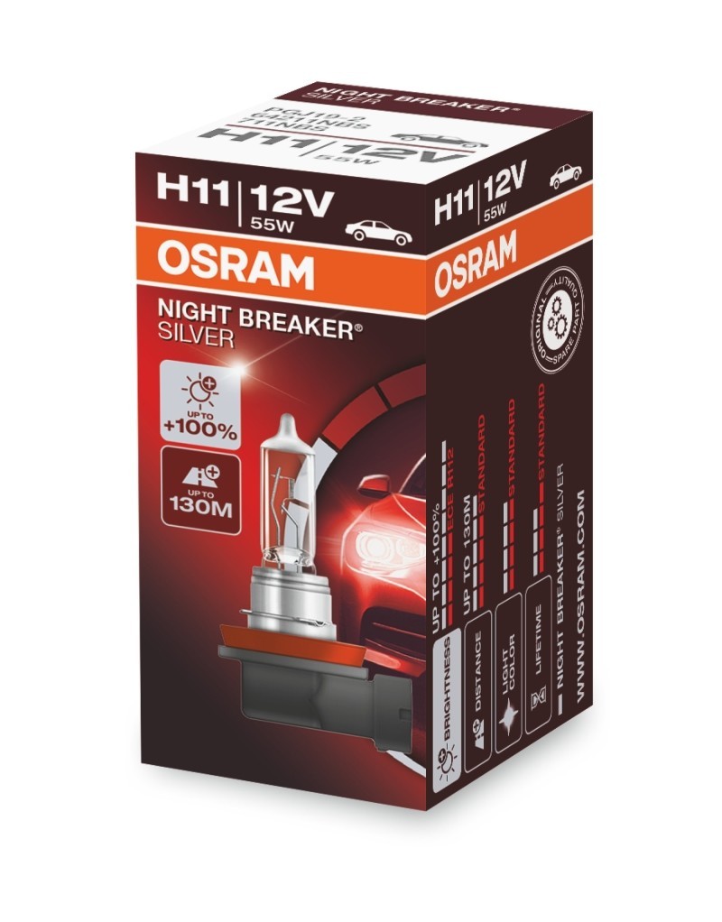 OSRAM Glühlampe, Fernscheinwerfer NIGHT BREAKER® SILVER (64211NBS)
