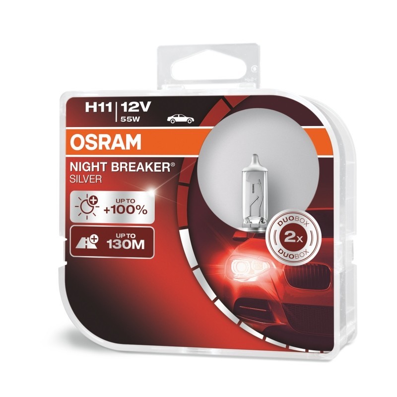 OSRAM Glühlampe, Fernscheinwerfer NIGHT BREAKER® SILVER 2 (64211NBS-HCB)