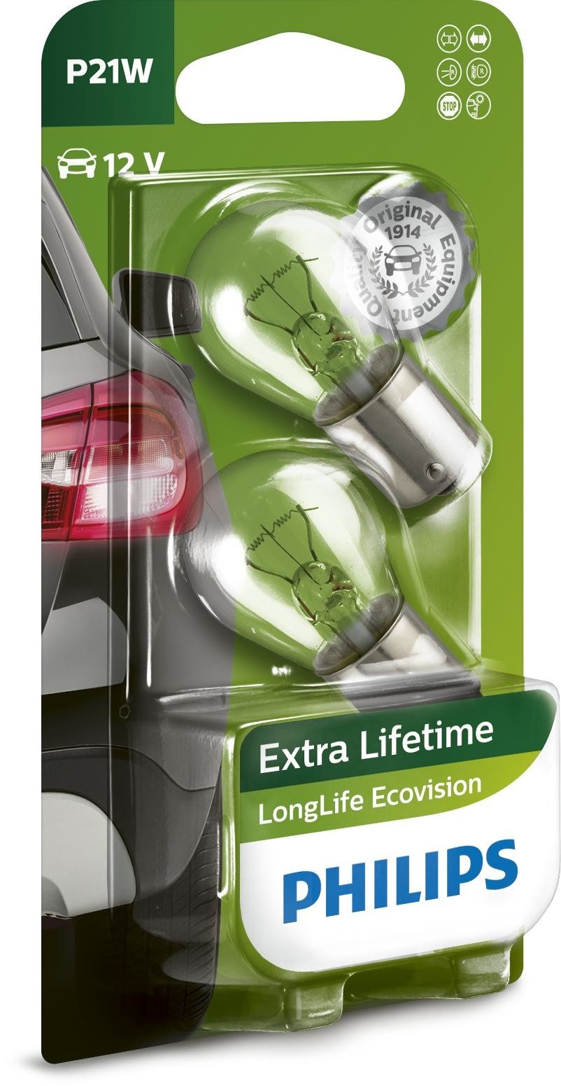 Ampoule, feu clignotant LongLife EcoVision, avant et arrière, 12 V PHILIPS, par ex. pour Opel, Vauxhall