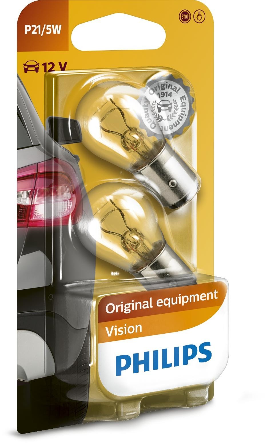 PHILIPS Glühlampe P21/5W [12V] (2 Stk.) 12V