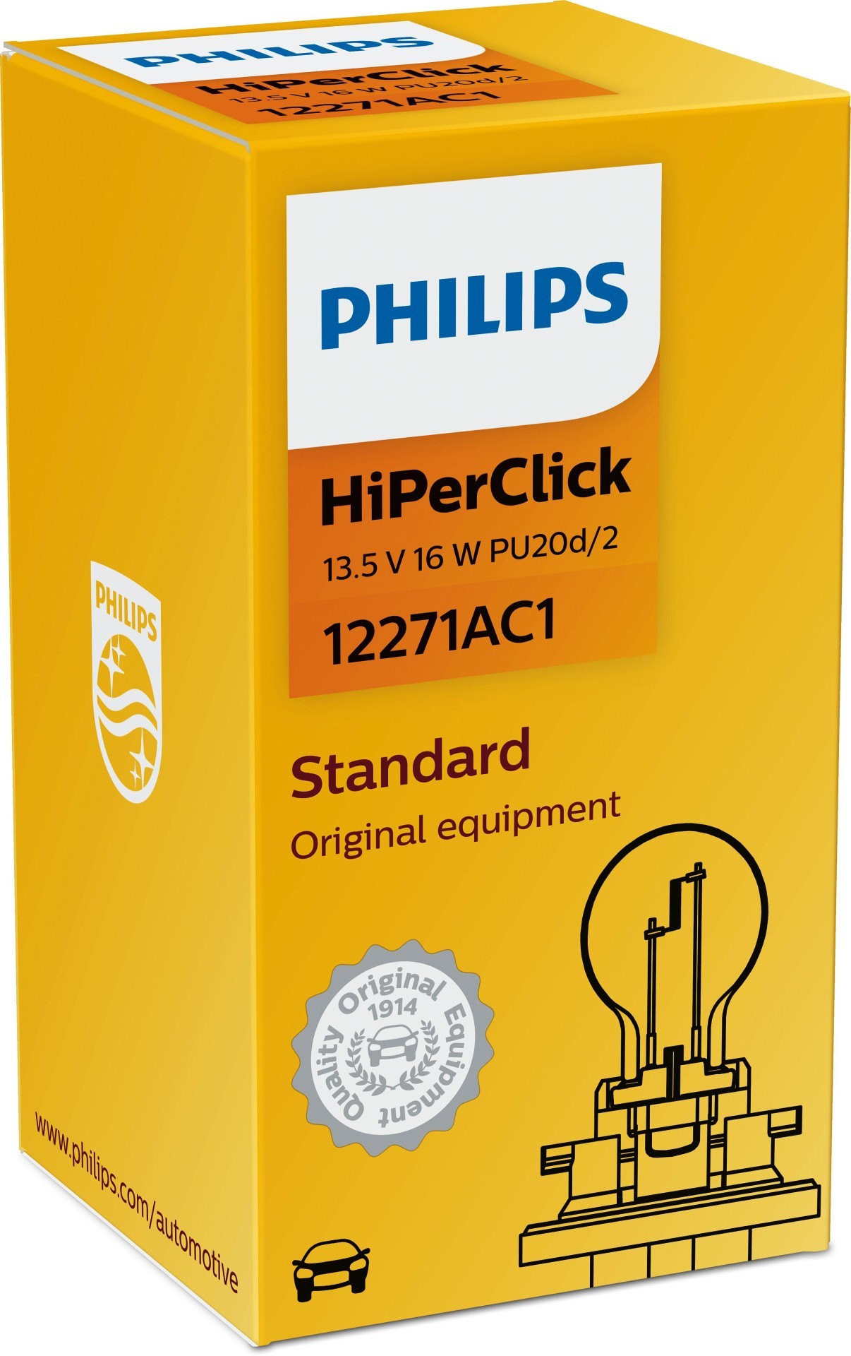 PHILIPS Glühlampe PCY16W [12V] (1 Stk.) SeitlicherEinbau (12271AC1) für VW