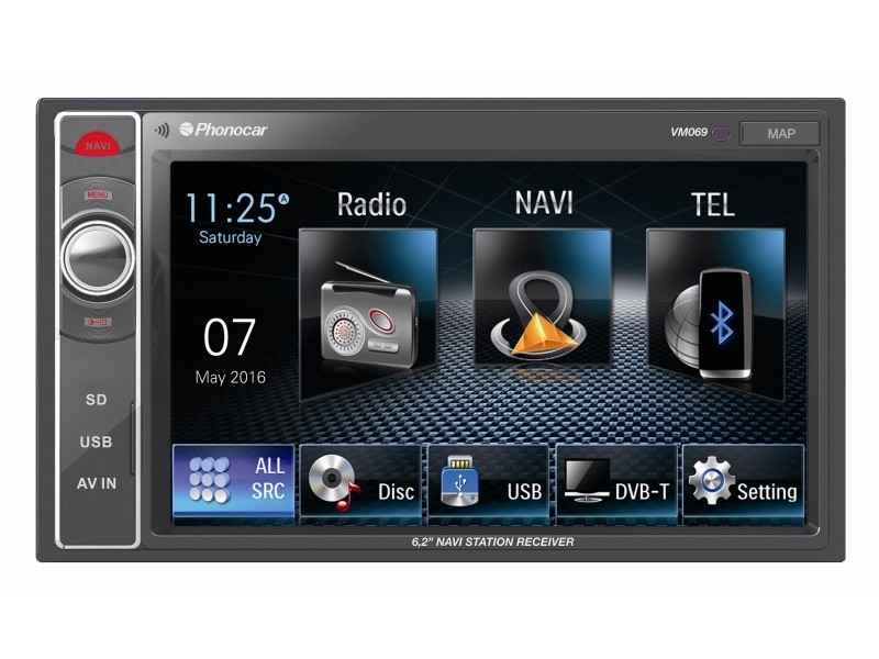 Phonocar | 2 DIN Media Station 6,2 Zoll, USB+SD-Slot ? Bluetooth (VM069) für Car