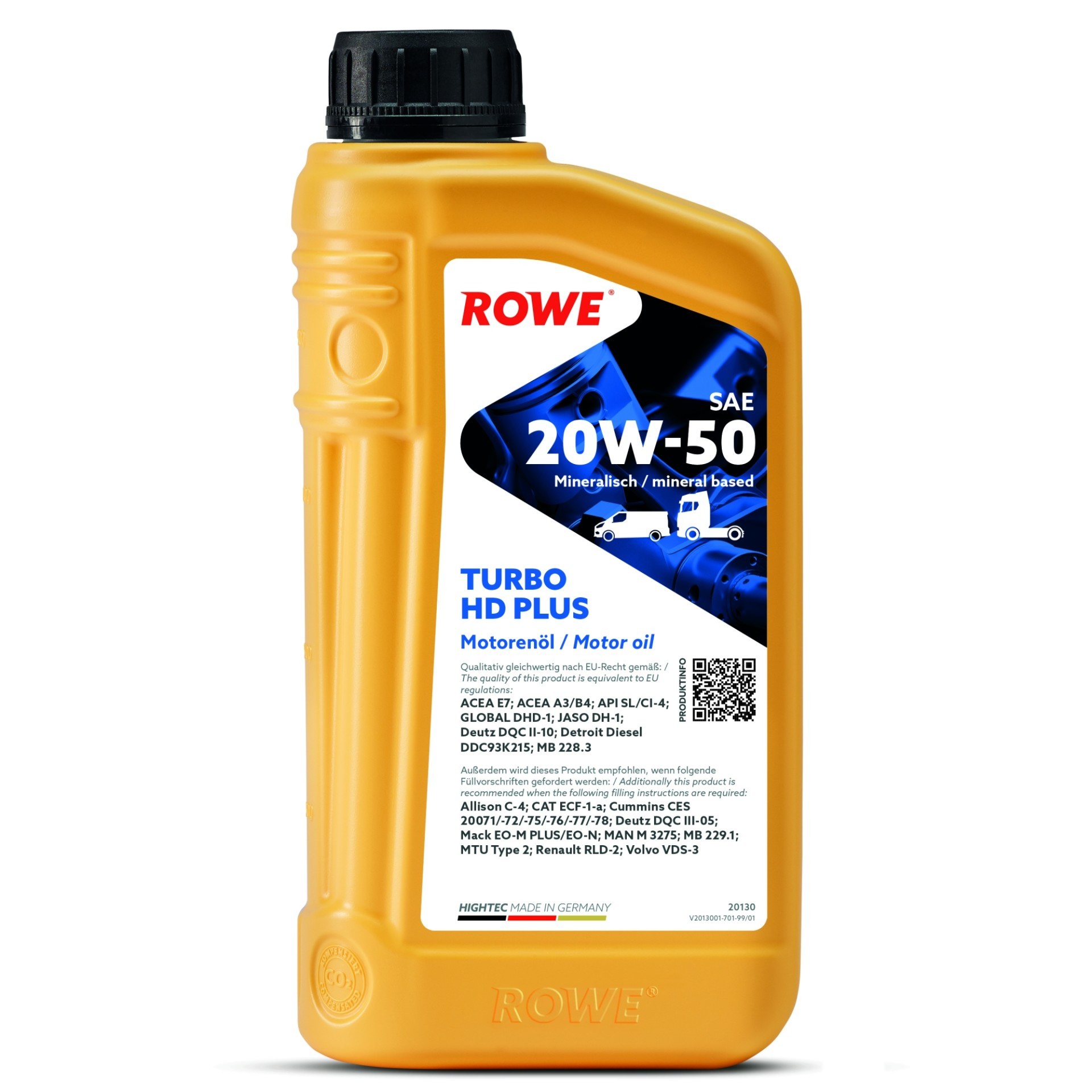 ROWE HIGHTEC TURBO HD SAE 20W-50 PLUS (20130) 1.0L