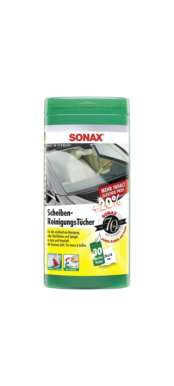 SONAX Scheiben-Reinigungstcher (25 Stk), Art.-Nr. 04120000