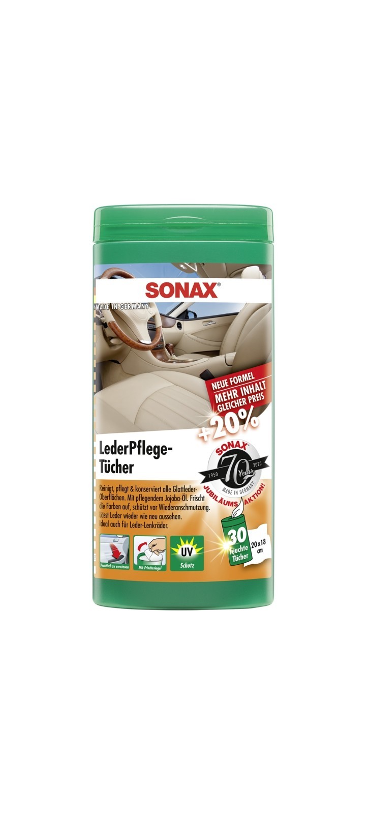 SONAX Leder-Pflegetcher Box (25 Stk), Art.-Nr. 04123000
