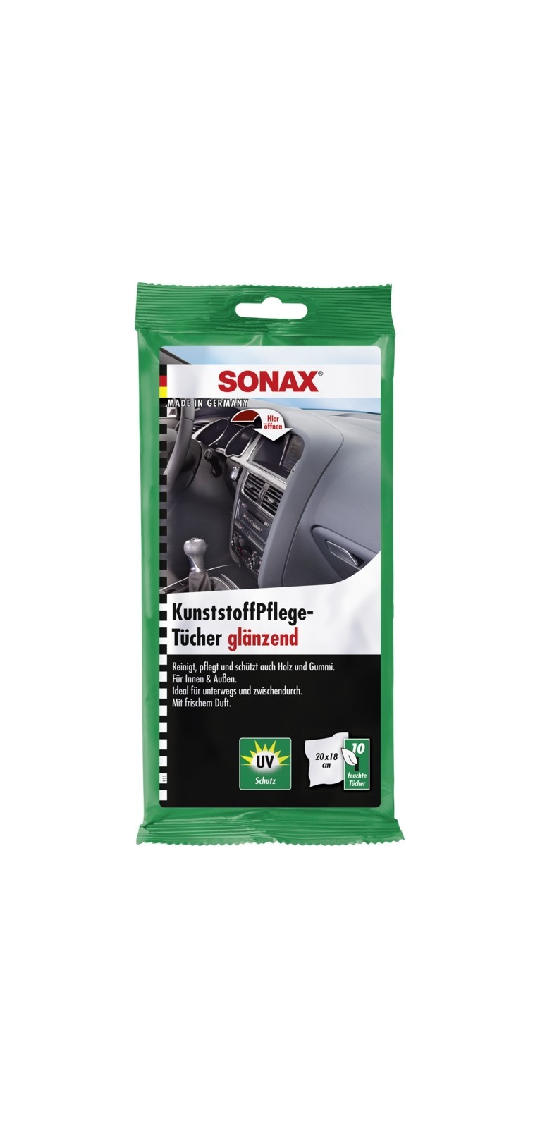 SONAX Kunststoffpflegemittel KunststoffPflegeTücher glänzend 0,05 L (04151000)