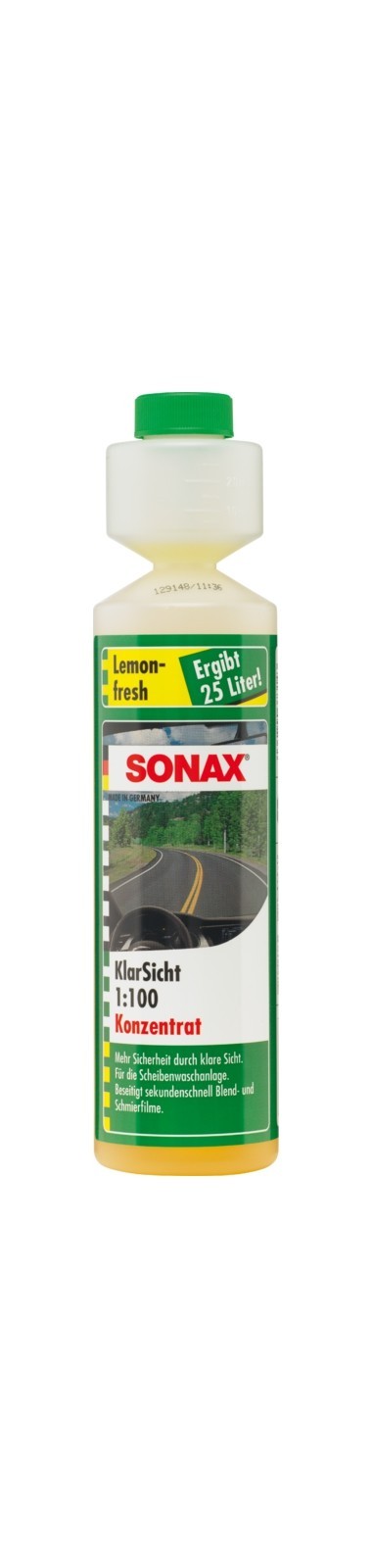 SONAX KlarSicht 1:100 Konzentrat Lemon-fresh (250 ml), Art.-Nr. 03731410