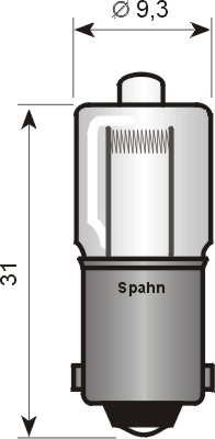 Ampoule [12 V] 10 watts (1 pièce), 12 V SPAHN GLÜHLAMPEN, par ex. pour Mercedes-Benz