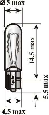 Ampoule [12 V] 1.2 watts (2 pièces), 12 V SPAHN GLÜHLAMPEN, par ex. pour Mercedes-Benz