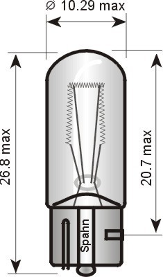 Ampoule [12 V] 3 watts (2 pièces), Plancher, 12 V SPAHN GLÜHLAMPEN, par ex. pour Volvo, Mercedes-Benz