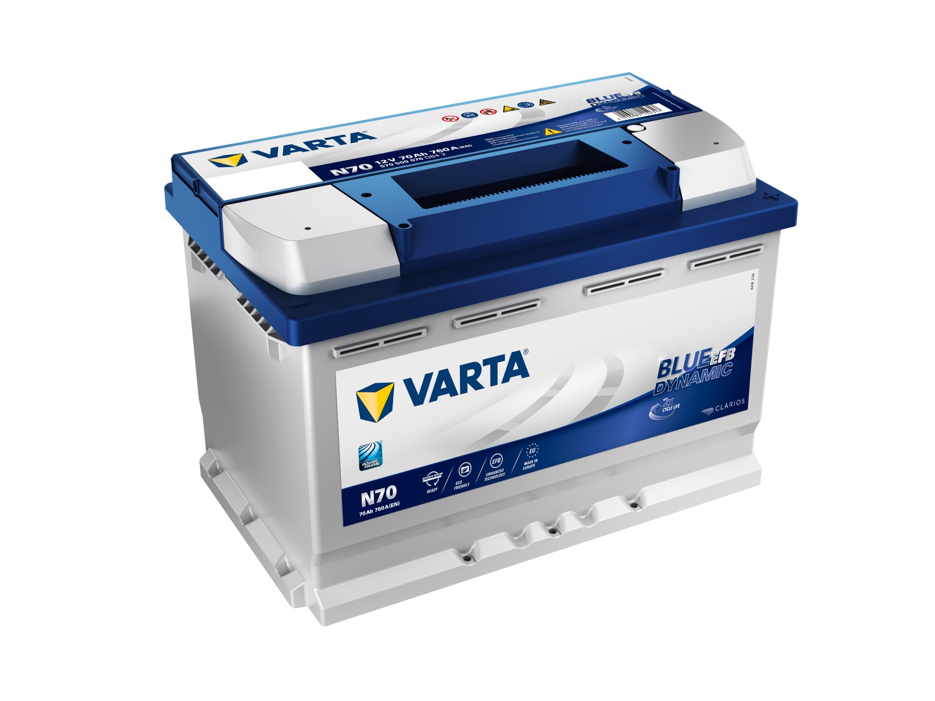 VARTA Autobatterie, Starterbatterie 12V 70Ah 760A 3.92L