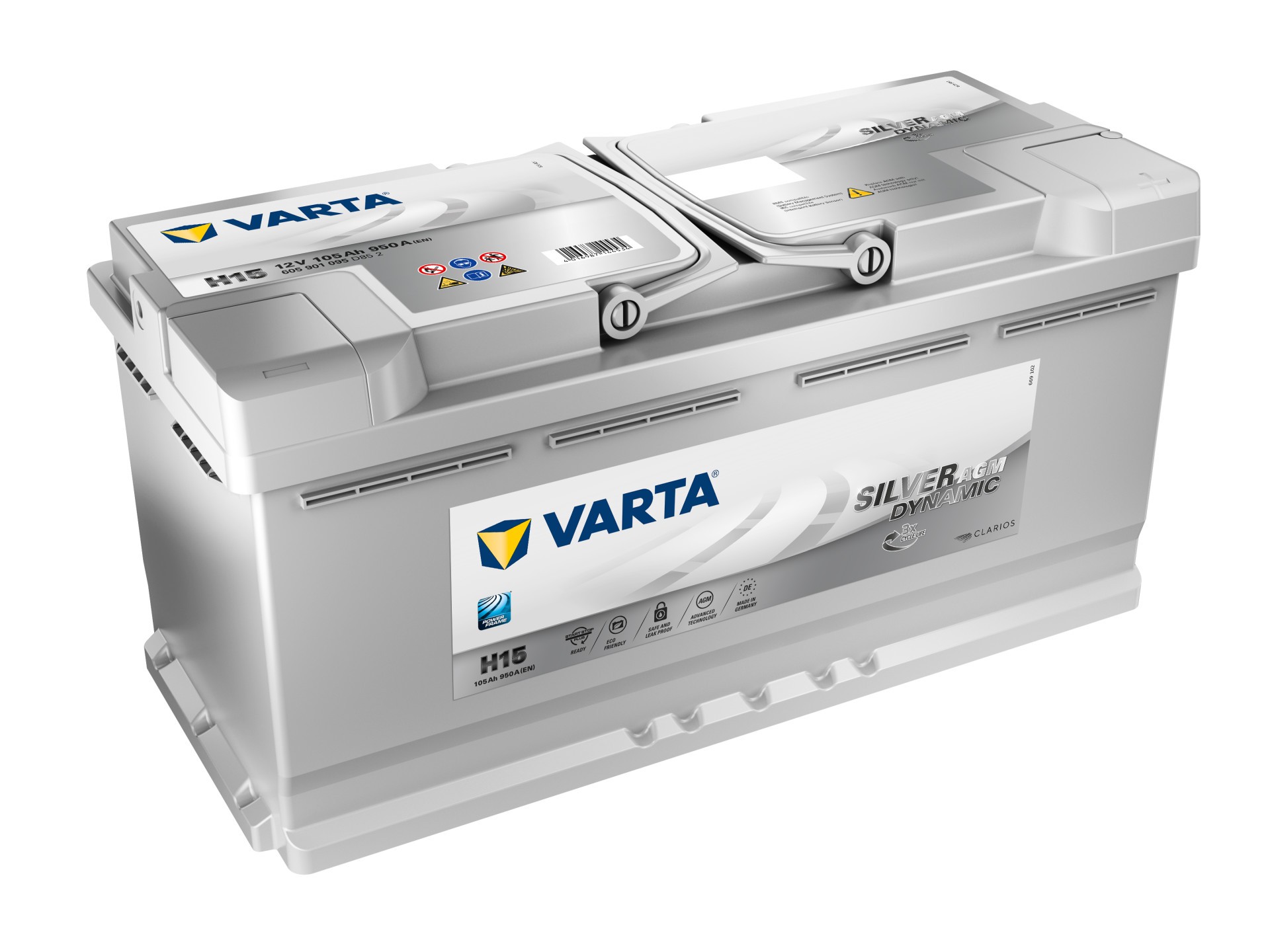 Varta | Starterbatterie SILVER dynamic AGM 12V 105Ah 950A Kofferraum