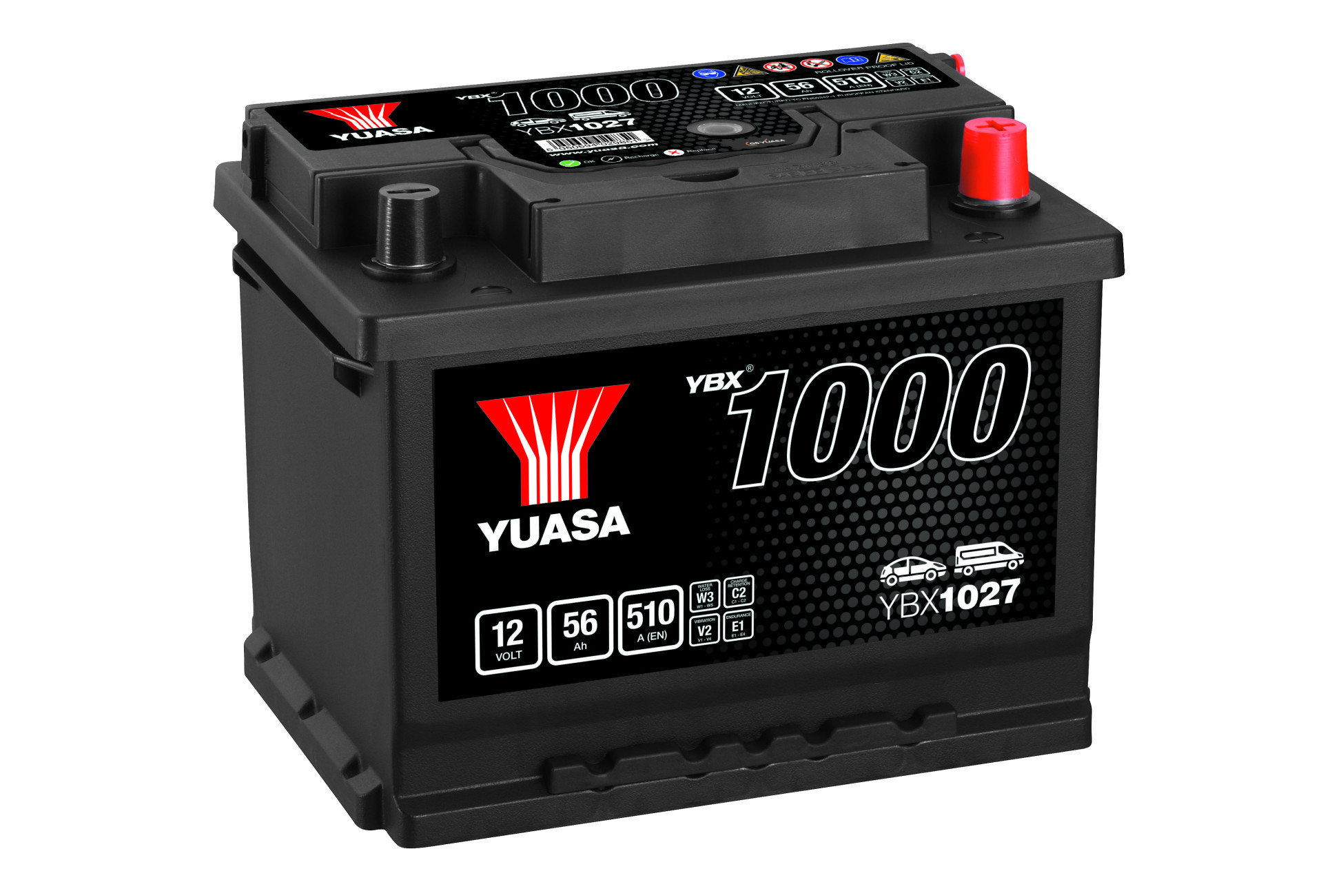 YUASA Autobatterie, Starterbatterie 12V 56Ah 510A L