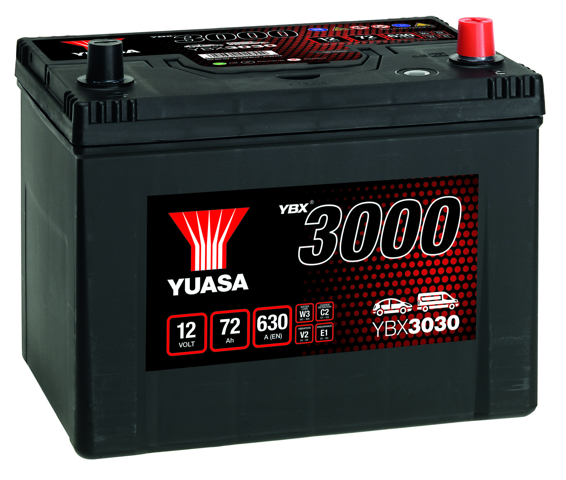 YUASA Autobatterie, Starterbatterie 12V 72Ah 630A L