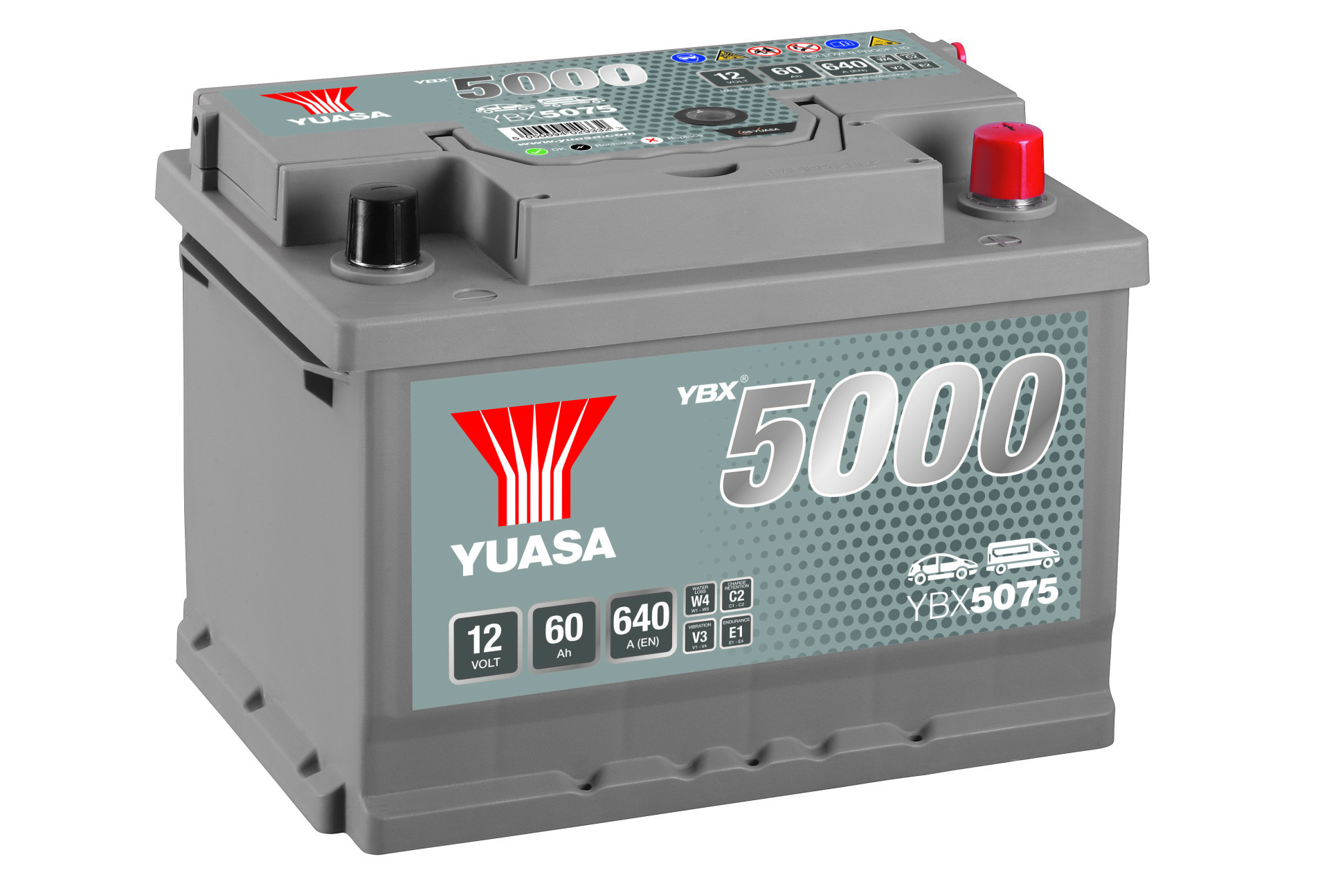 YUASA Autobatterie, Starterbatterie 12V 60Ah 640A 3.38L