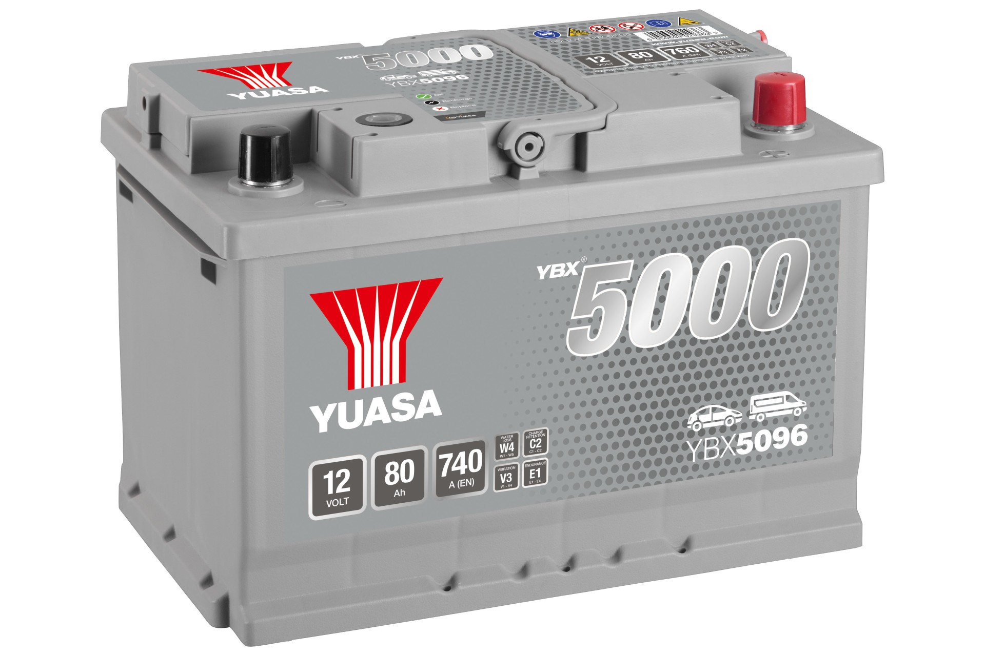 YUASA Autobatterie, Starterbatterie 12V 80Ah 740A 4.87L