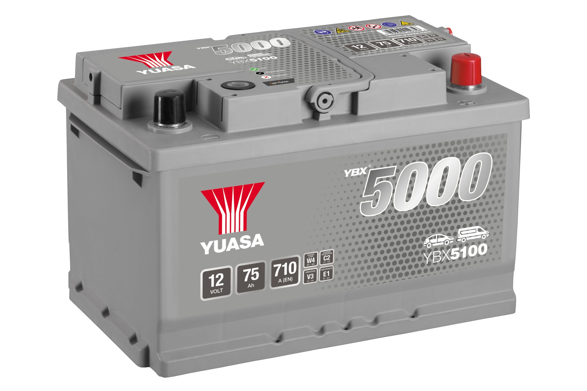 YUASA Autobatterie, Starterbatterie 12V 75Ah 710A L