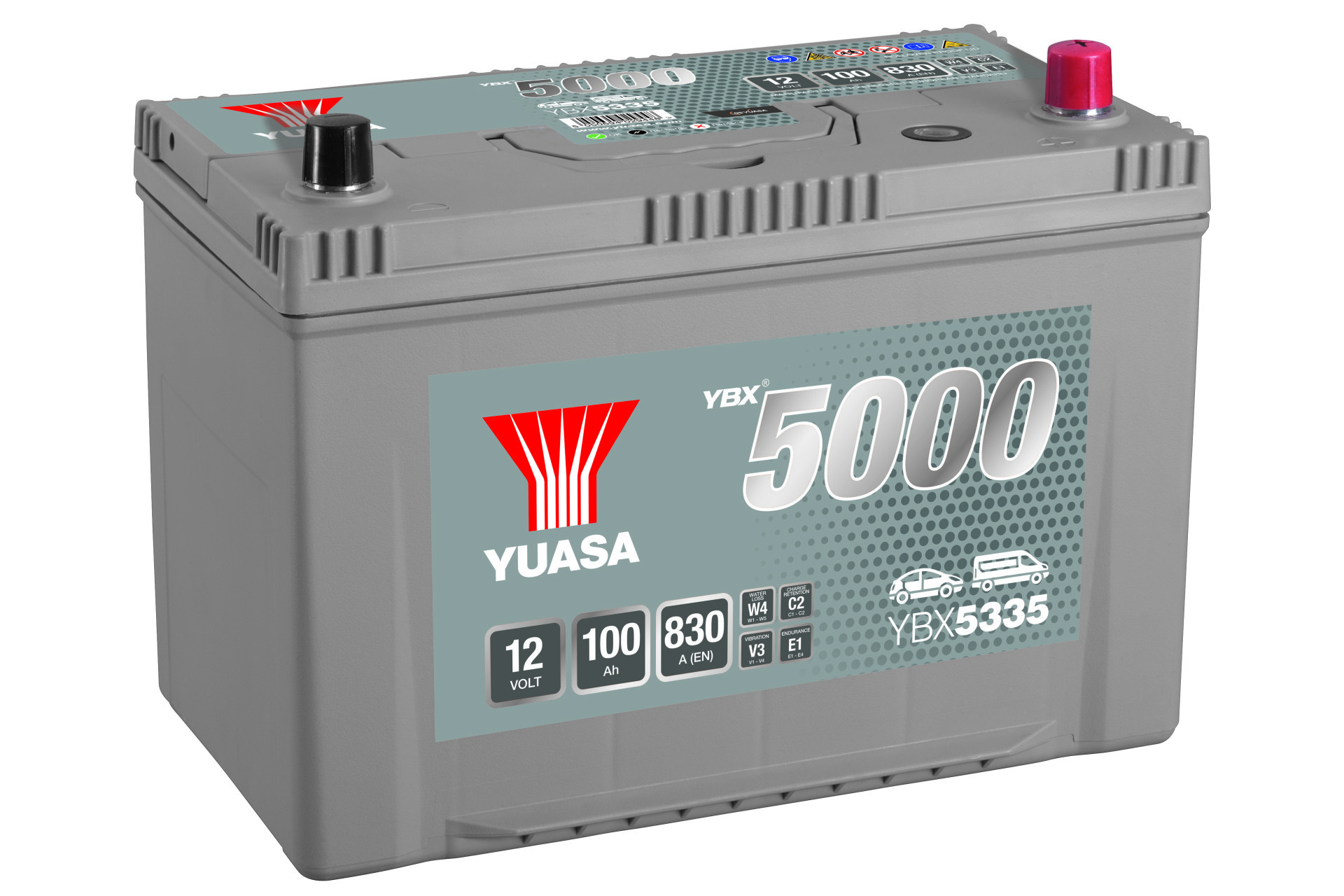 YUASA Autobatterie, Starterbatterie 12V 100Ah 830A 5.29L für MITSUBISHI ASX Outlander II TOYOTA Land Cruiser Prado LEXUS IS LS Corolla Carina IV