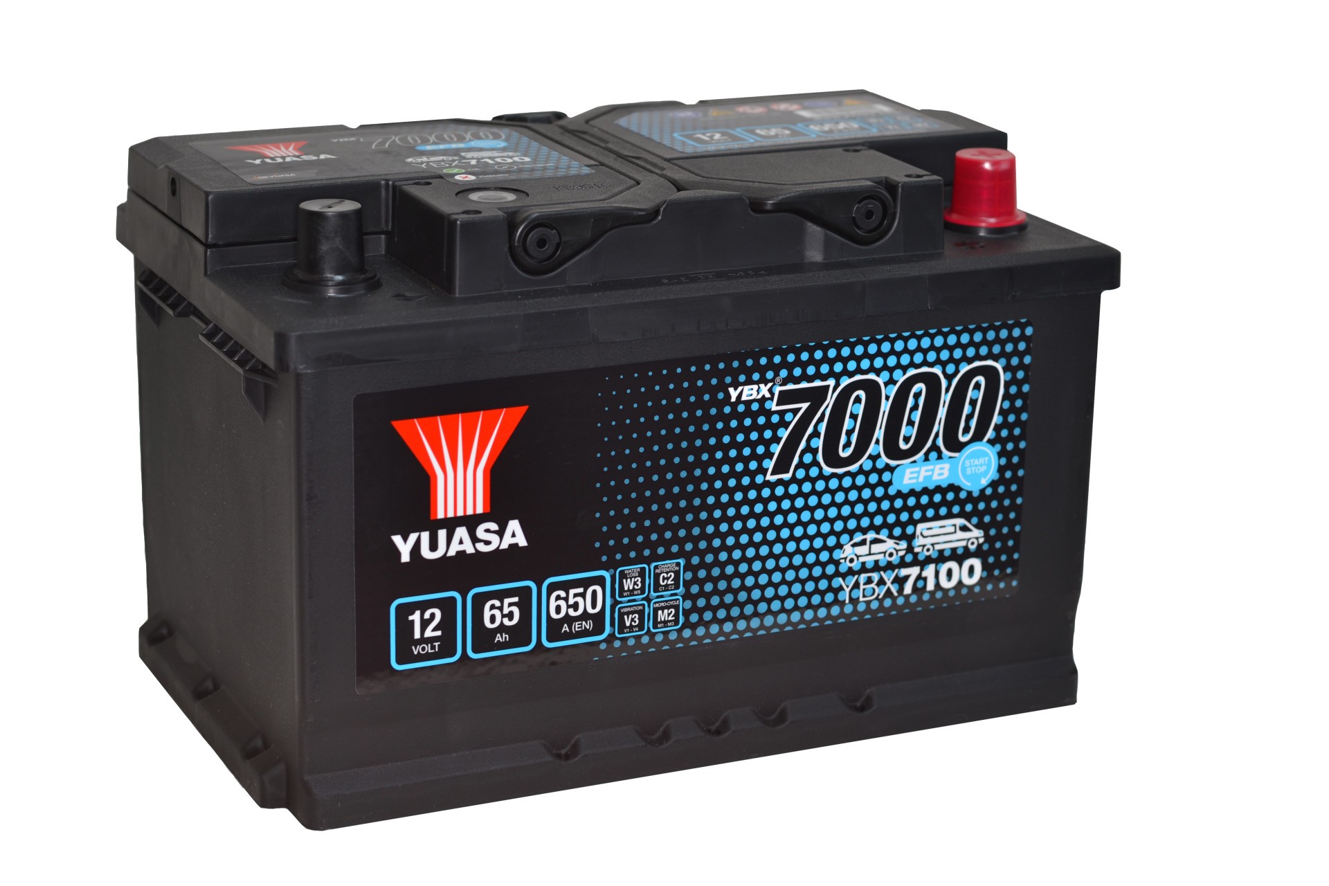 YUASA Autobatterie, Starterbatterie 12V 65Ah 650A 3.55L für FORD C-Max II Focus III Fiesta VI Ecosport Tourneo Connect / Grand V408 Kuga B-Max