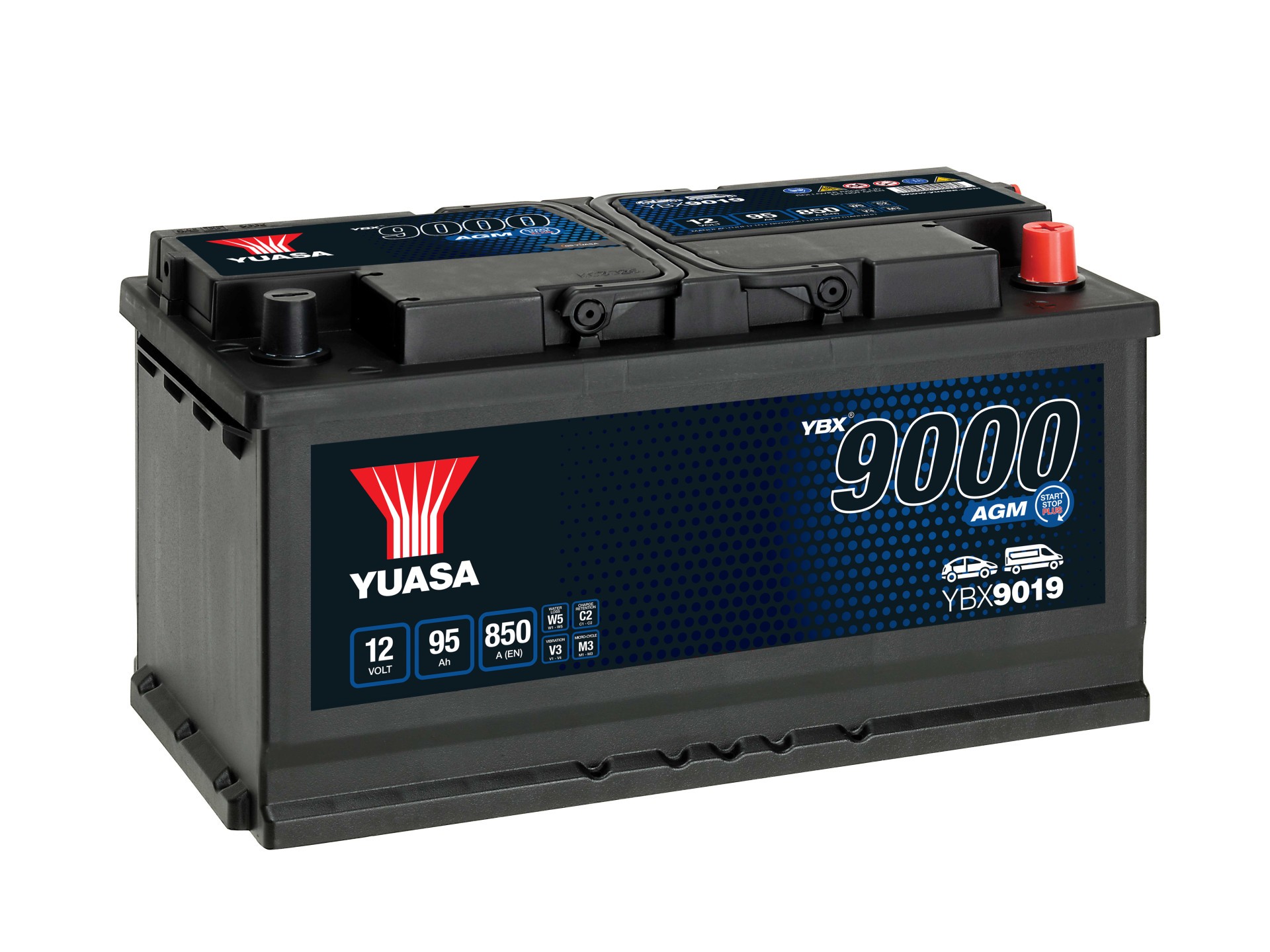 YUASA Autobatterie, Starterbatterie 12V 95Ah 850A 5.13L