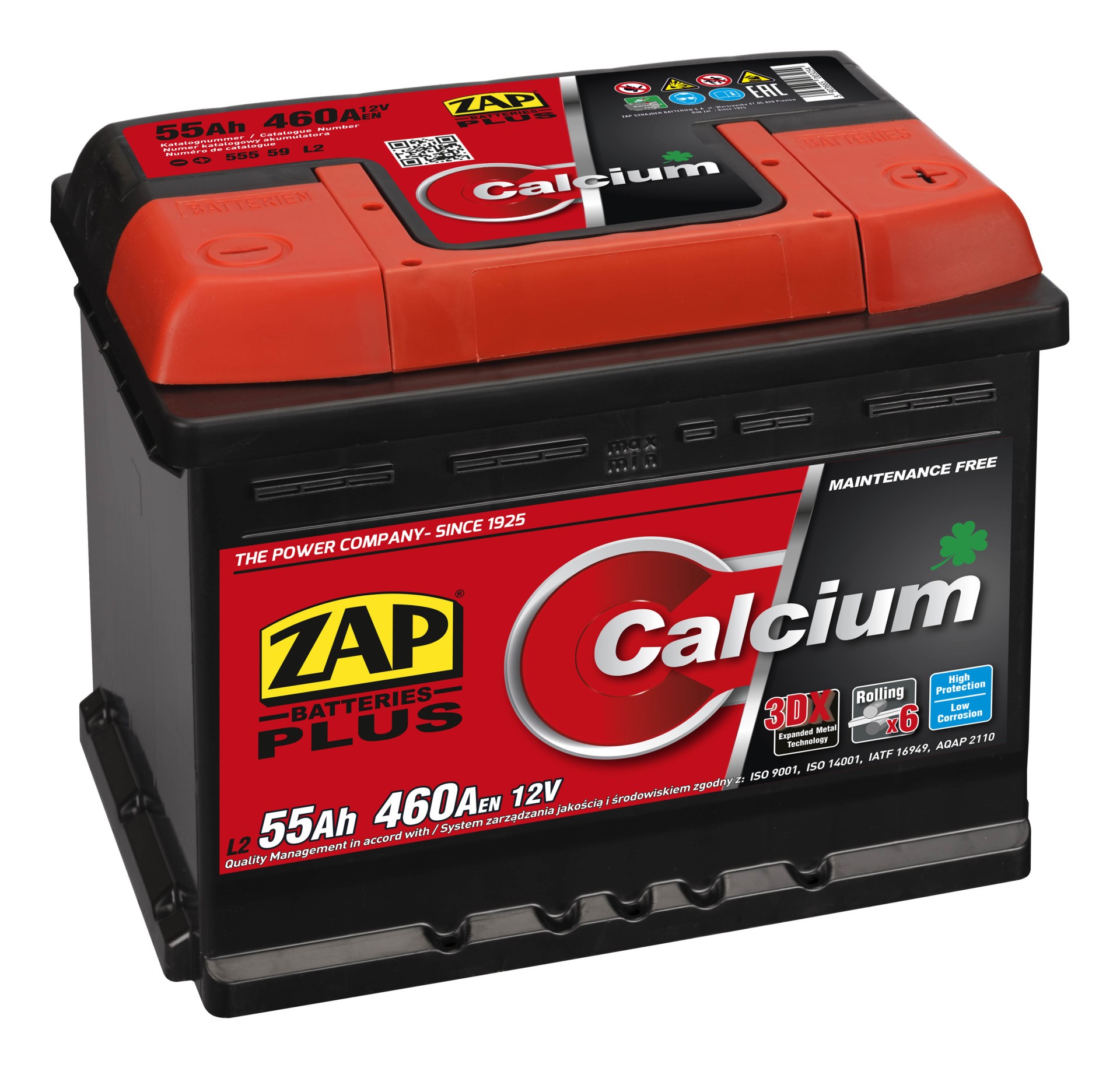 ZAP Autobatterie, Starterbatterie 12V 55Ah 420A 5.87L