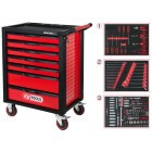 KSTOOLS RACINGline SCHWARZ/ROT Werkstattwagen mit 7 Schubladen und 2, Art.-Nr. 826.7215