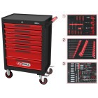 KSTOOLS ECOline SCHWARZ/ROT Werkstattwagen mit 7 Schubladen und 215, Art.-Nr. 897.7215