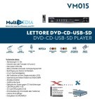 PHONOCAR DVD Player Extra-Slim mit USB-SD slots, Art.-Nr. VM015